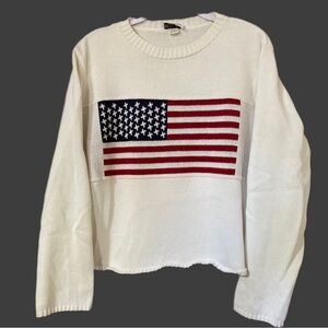 Reba Rose Vintage Womens White American Flag Sweater Size XL